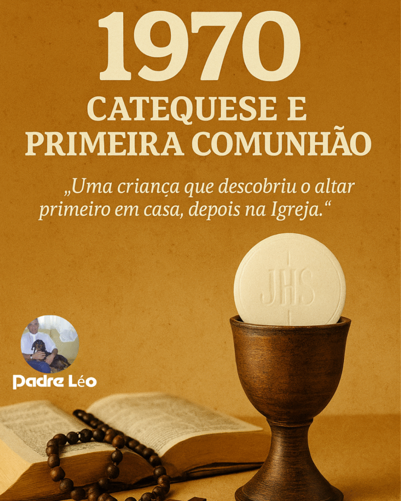 Padre Léo criança em catequese na roça do Biguá, início de sua missão espiritual